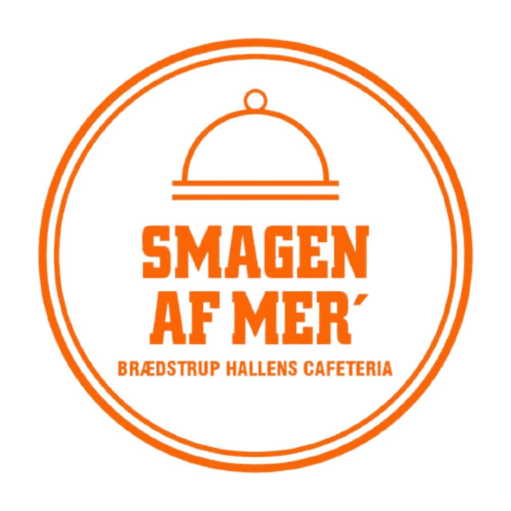 Circular orange logo, Smagen Af Mer' Cafeteria